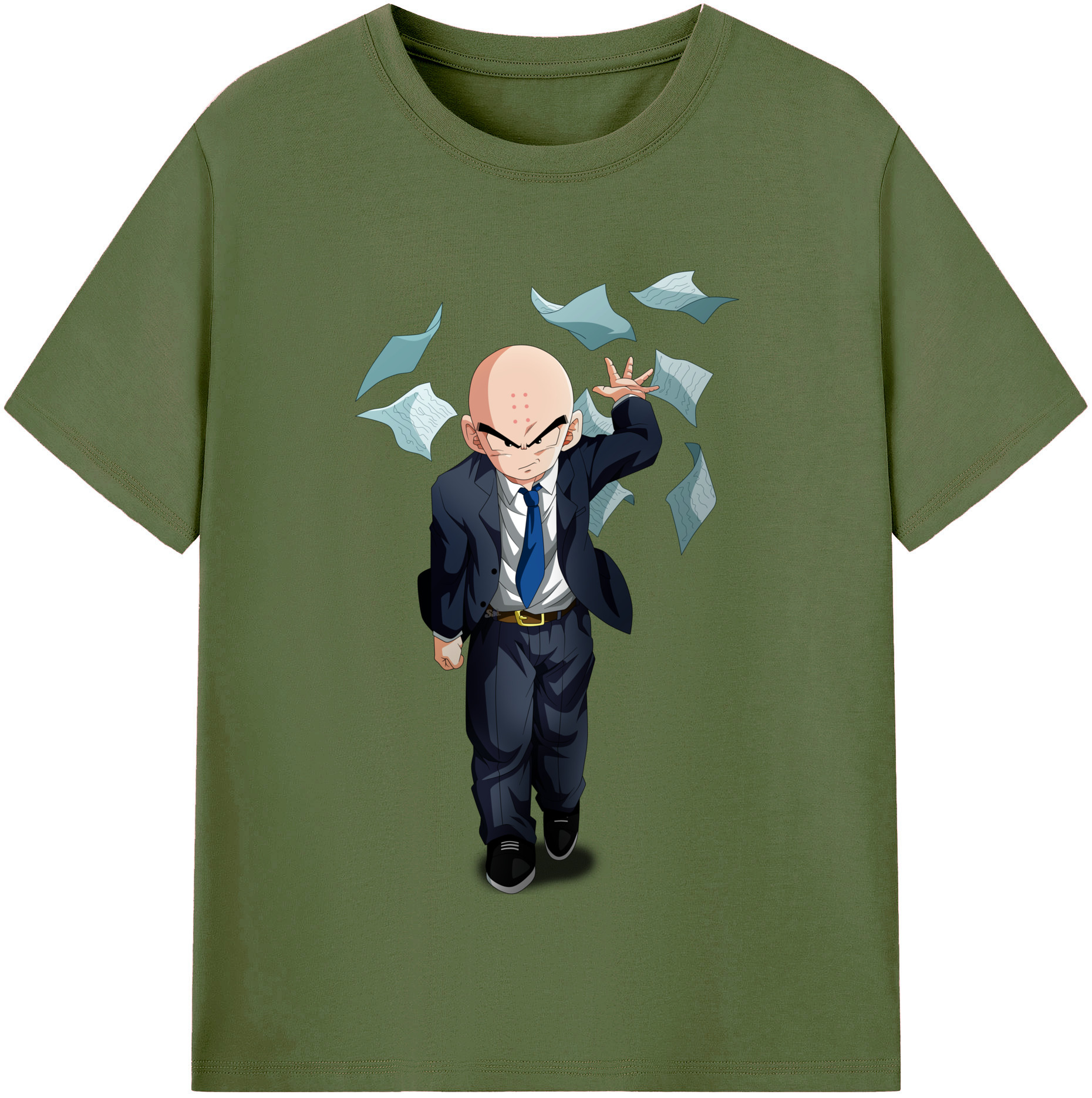 （画像用） ドラゴンボール クリリン DRAGON BALL krillin 綿100％半袖Tシャツ（フロントプリント）